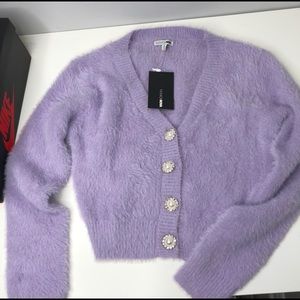 Fuzzy lilac sweater